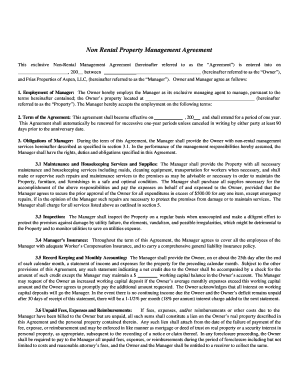 Property management agreement template word - Non-Rental Contract 2004 - Frias Properties of Aspen