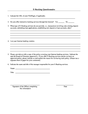 E-Banking Questionnaire