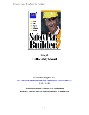 Sample policy and procedure manual - Sample OSHA Safety Manual - Jian