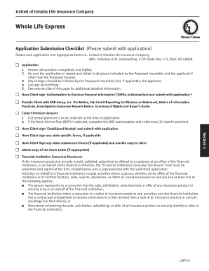 Whole Life Express Application