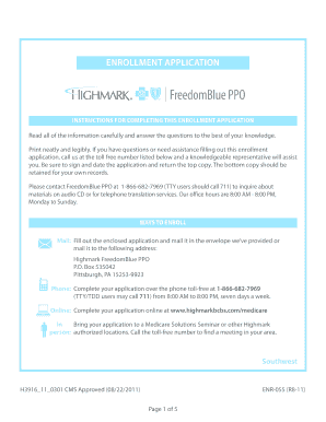 FreedomBlue PPO Enrollment Application