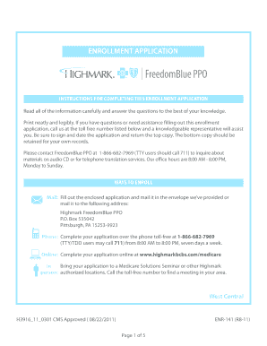 FreedomBlue PPO Enrollment Application