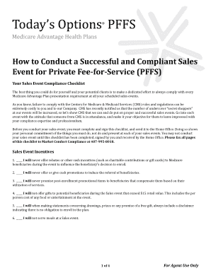 Medicare Advantage Sales Event Compliance Checklist