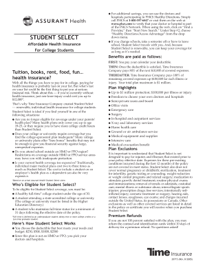 Student Select Health Insurance Application