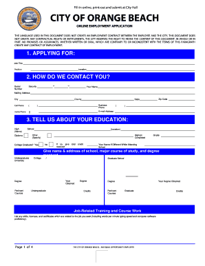 create online employment application edit print download