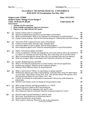 Dosage Form Design-I Exam