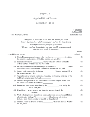 Applied Direct Taxes Exam Paper