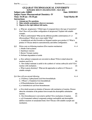 GUJARAT TECHNOLOGICAL UNIVERSITY B.PHARM Exam