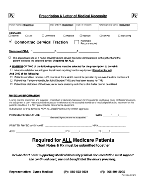 Prescription & Letter of Medical Necessity