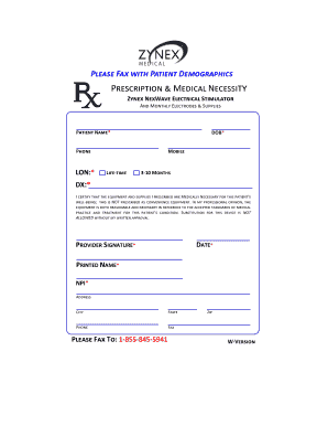 Prescription & Medical Necessity - Zynex Medical, Inc. - Fill and Sign  Printable Template Online