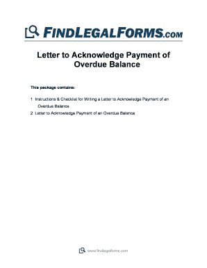 Letter to Acknowledge Payment of Overdue Balance - FindLegalForms