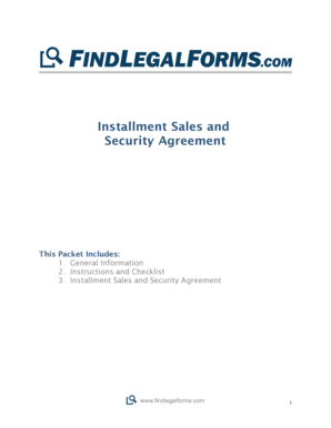 Installment Sales amp Security Agreement - FindLegalForms