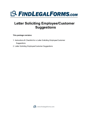 Letter Soliciting Employee/Customer Suggestions