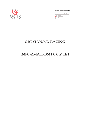 Fillable Online Greyhound Racing Information booklet - Greyhounds ...