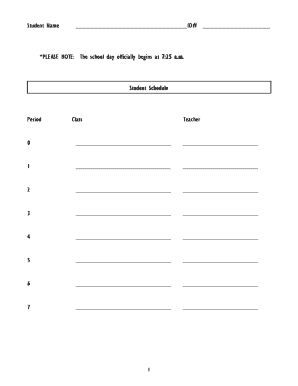 Chandler High School Student Schedule Form