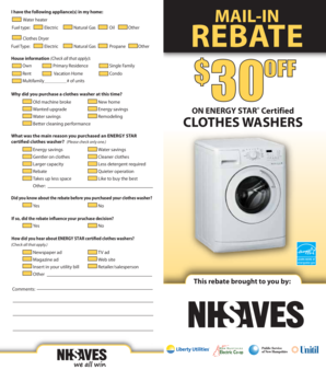 ENERGY STAR Clothes Washer Rebate Form