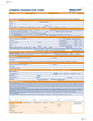 Mirae Asset Mutual Fund Transaction Form