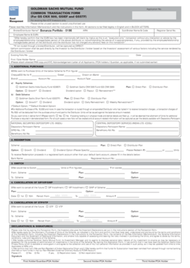 Goldman Sachs Mutual Fund Transaction Form