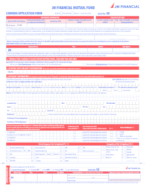 JM Financial Mutual Fund Application Form