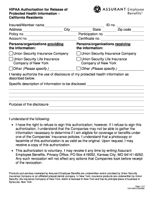 HIPAA Authorization for California Residents