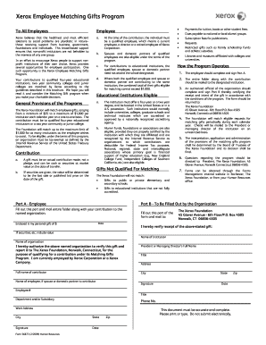 Xerox Employee Matching Gifts Program