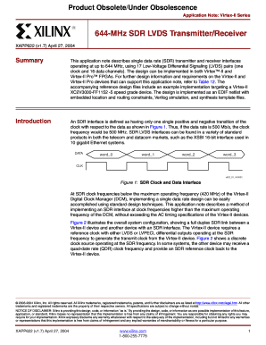 Medical discharge certificate - Xilinx XAPP622 644 MHz SDR LVDS Transmitter/Receiver application note. Xilinx XAPP622 644 MHz SDR LVDS Transmitter/Receiver application note