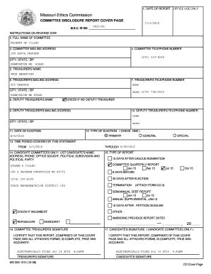 Missouri Committee Disclosure Report