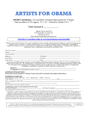 Obama Victory Fund 2012 Contribution Form