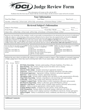 Judge Review Form