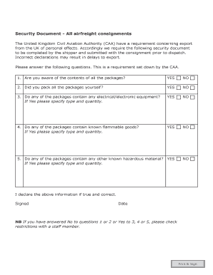 UK Airfreight Security Document