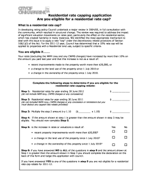 Residential Rate Capping Application