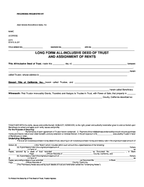 California All-Inclusive Deed of Trust