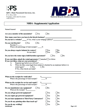 NBDA Supplemental Application