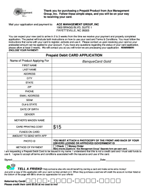Prepaid Debit Card Application