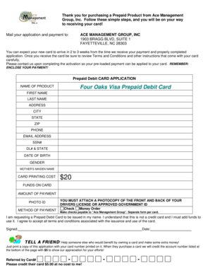 Prepaid Debit Card Application