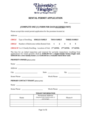 Rental Permit Application