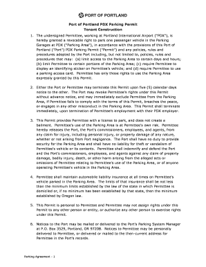 Port of Portland PDX Parking Permit