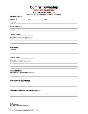 Business analysis plan template - fire department post incident analysis template