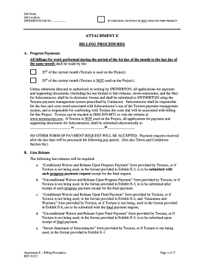 Swinerton Billing Procedures Form