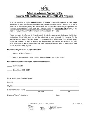 VPK Payment Method Selection Form