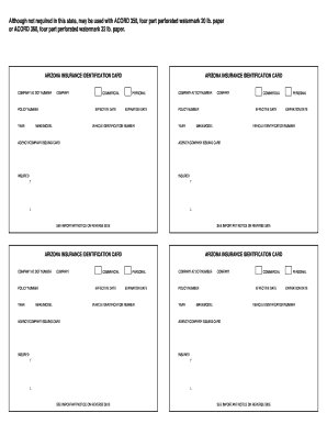 Arizona Insurance Identification Card