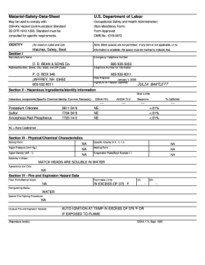 Material Safety Data Sheet