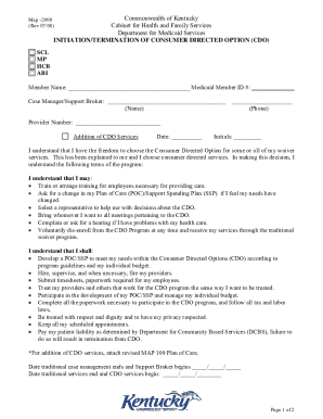 Kentucky Consumer Directed Option Form