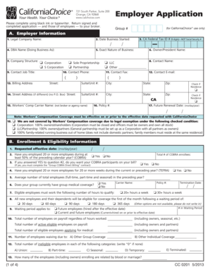 California Employer Application