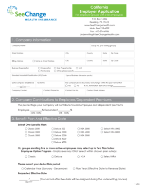 California Employer Application