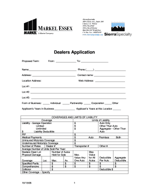 Dealers Application Form