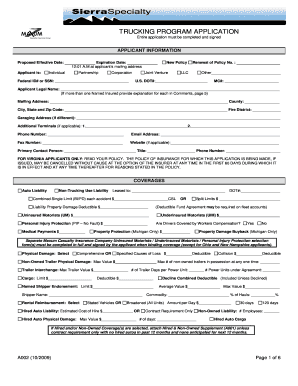 Trucking Program Application