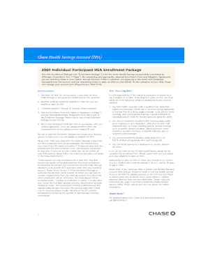 Chase HSA Enrollment Form