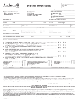 Evidence of Insurability Form