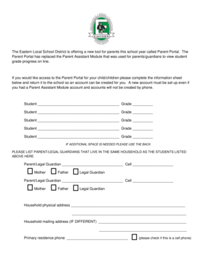 Parent Portal Access Request Form